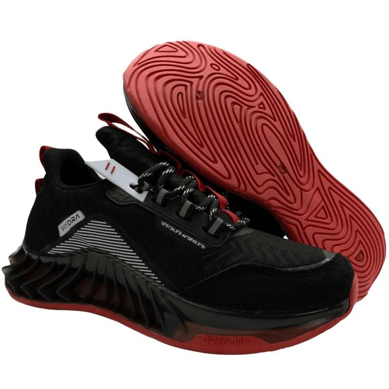 Tenis Masculino Lançamento Preto Vermelho Rekoba Resistente Macio